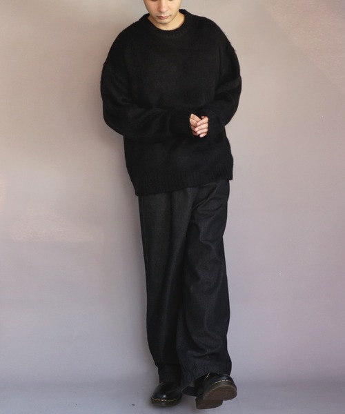 ８(eight)（エイト）の「モヘアタッチクルーネックセーター（ニット/セーター・メンズ・ブラック/ブラック×レッド/グレー系その他/チャコールグレー/ライトグレー/ベージュ系その他/グリーン系その他/マスタード/ブルー/グリーン・LARGE/MEDIUM）」の14枚目の写真