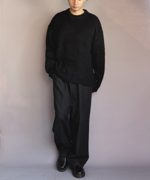 ８(eight)（エイト）の「モヘアタッチクルーネックセーター（ニット/セーター・メンズ・ブラック/ブラック×レッド/グレー系その他/チャコールグレー/ライトグレー/ベージュ系その他/グリーン系その他/マスタード/ブルー/グリーン・LARGE/MEDIUM）」の15枚目の写真