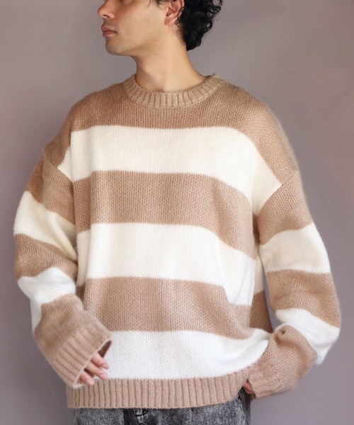 ８(eight)（エイト）の「モヘアタッチクルーネックセーター（ニット/セーター・メンズ・ブラック/ブラック×レッド/グレー系その他/チャコールグレー/ライトグレー/ベージュ系その他/グリーン系その他/マスタード/ブルー/グリーン・LARGE/MEDIUM）」の20枚目の写真