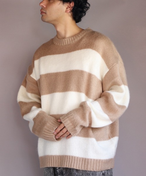 ８(eight)（エイト）の「モヘアタッチクルーネックセーター（ニット/セーター・メンズ・ブラック/ブラック×レッド/グレー系その他/チャコールグレー/ライトグレー/ベージュ系その他/グリーン系その他/マスタード/ブルー/グリーン・LARGE/MEDIUM）」の21枚目の写真