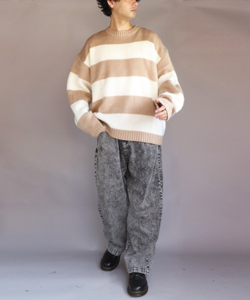 ８(eight)（エイト）の「モヘアタッチクルーネックセーター（ニット/セーター・メンズ・ブラック/ブラック×レッド/グレー系その他/チャコールグレー/ライトグレー/ベージュ系その他/グリーン系その他/マスタード/ブルー/グリーン・LARGE/MEDIUM）」の22枚目の写真