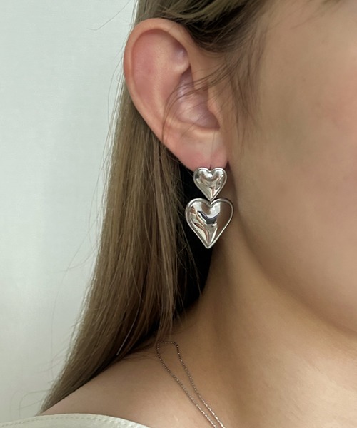 ciite' surgical stainless(シーテサージカルステンレス)の「【 金属アレルギー対応 】 ジェリースウィングハート ピアス サージカルステンレス (ピアス(両耳用)・レディース・シルバー/ゴールド・FREE)」の2枚目の写真