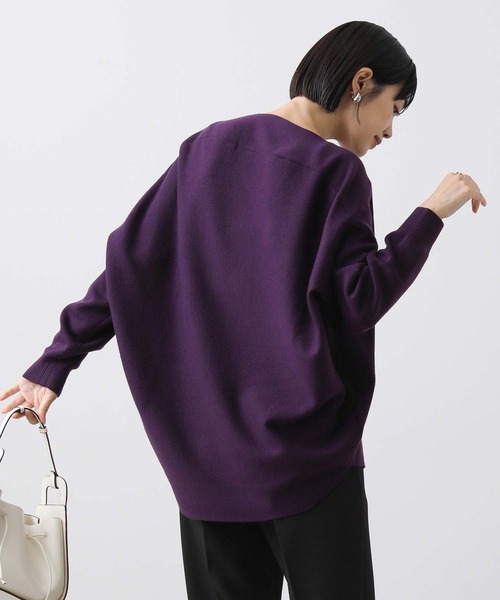 Gready Brilliant（グレディブリリアン）の「ミラノリブネックドロップニット（ニット/セーター・レディース・パープル/ブラウン/チャコールグレー/サックスブルー/ピンク/レッド・FREE）」の13枚目の写真