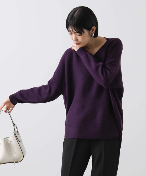 Gready Brilliant（グレディブリリアン）の「ミラノリブネックドロップニット（ニット/セーター・レディース・パープル/ブラウン/チャコールグレー/サックスブルー/ピンク/レッド・FREE）」の14枚目の写真