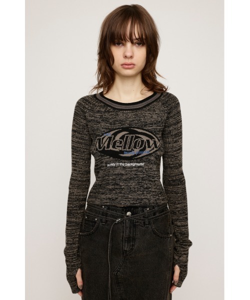SLY（スライ）の「MELANGE LOGO JQ TOPS メランジ ロゴ ジャガード トップス（ニット/セーター・レディース・ブラック/ライトブルー/ブラウン・FREE）」の8枚目の写真
