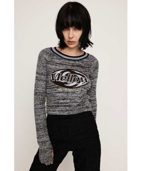 SLY（スライ）の「MELANGE LOGO JQ TOPS メランジ ロゴ ジャガード トップス（ニット/セーター・レディース・ブラック/ライトブルー/ブラウン・FREE）」の18枚目の写真
