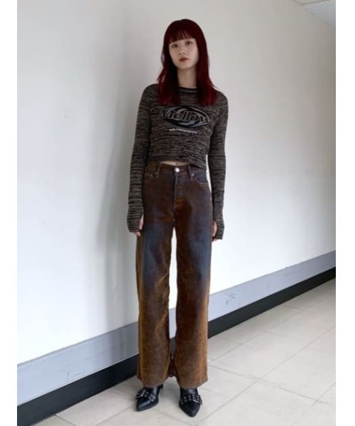maly logo tops 正規品 セール】MELANGE LOGO JQ TOPS メランジ ロゴ ジャガード