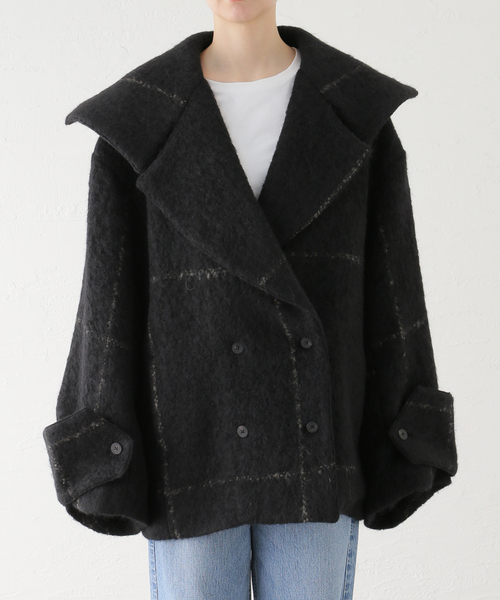 SEEALL(シーオール)の「SEEALL OVERSIZED DOUBLE BREASTED COAT SAW41 JK101:コート(その他アウター・レディース・ブラック・38)」の20枚目の写真