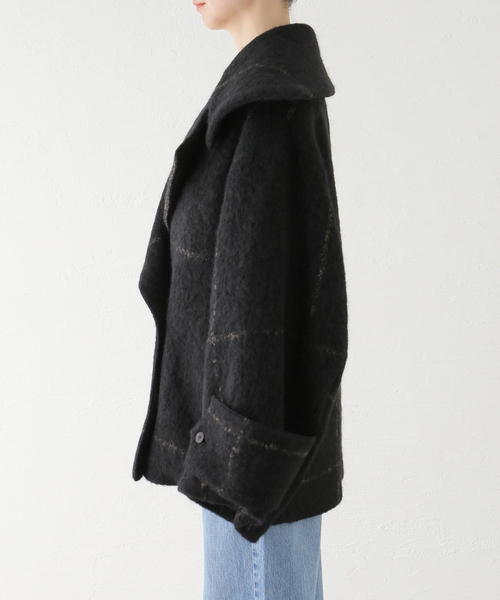SEEALL(シーオール)の「SEEALL OVERSIZED DOUBLE BREASTED COAT SAW41 JK101:コート(その他アウター・レディース・ブラック・38)」の21枚目の写真