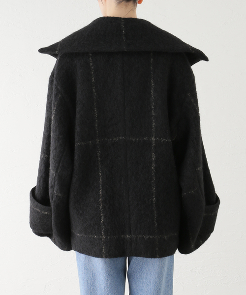 SEEALL(シーオール)の「SEEALL OVERSIZED DOUBLE BREASTED COAT SAW41 JK101:コート(その他アウター・レディース・ブラック・38)」の22枚目の写真
