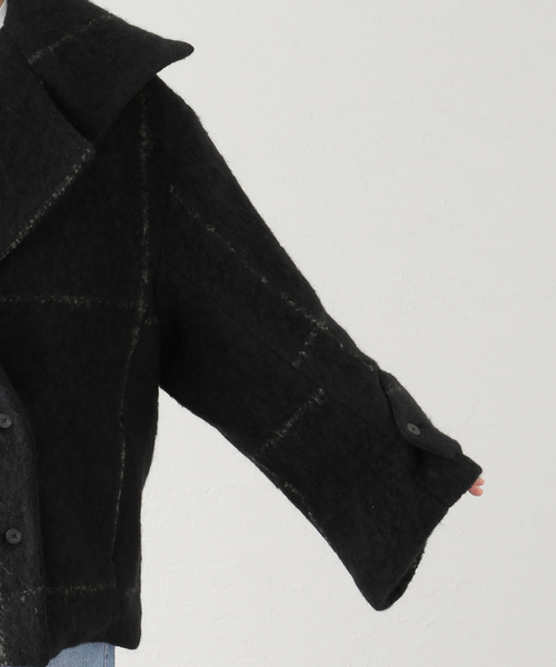 SEEALL(シーオール)の「SEEALL OVERSIZED DOUBLE BREASTED COAT SAW41 JK101:コート(その他アウター・レディース・ブラック・38)」の2枚目の写真