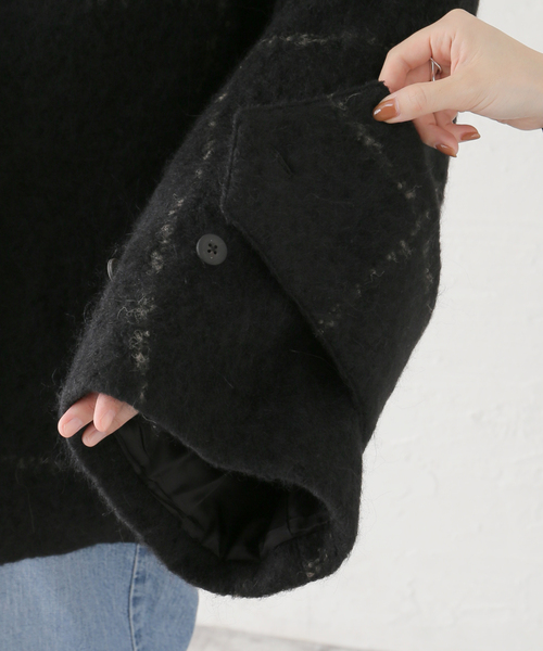 SEEALL(シーオール)の「SEEALL OVERSIZED DOUBLE BREASTED COAT SAW41 JK101:コート(その他アウター・レディース・ブラック・38)」の5枚目の写真