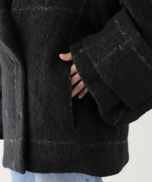 SEEALL(シーオール)の「SEEALL OVERSIZED DOUBLE BREASTED COAT SAW41 JK101:コート(その他アウター・レディース・ブラック・38)」の6枚目の写真