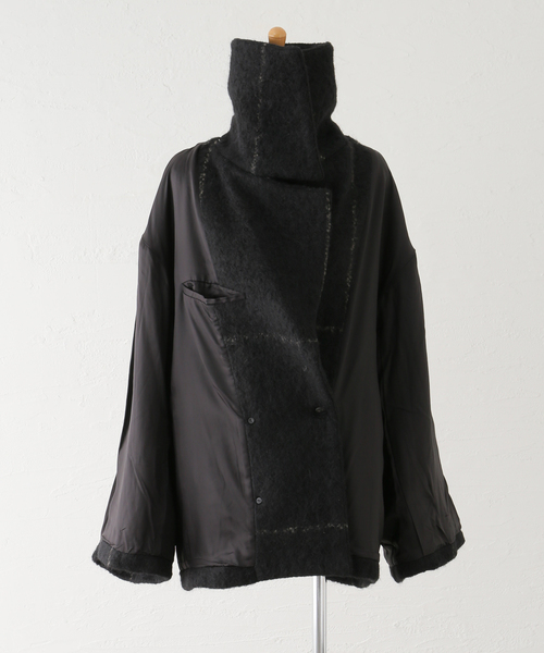 SEEALL(シーオール)の「SEEALL OVERSIZED DOUBLE BREASTED COAT SAW41 JK101:コート(その他アウター・レディース・ブラック・38)」の10枚目の写真