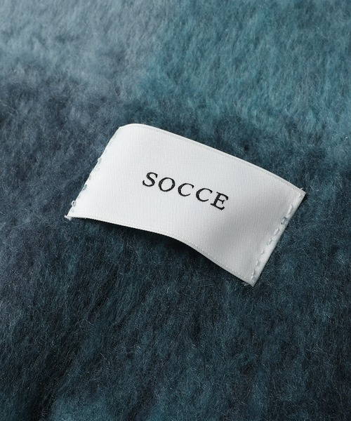 SOCCE(ソーシー)の「ブロックチェックシャギーフリンジマフラー(マフラー・メンズ・ブルー系/グレー系/ネイビー系・F)」の4枚目の写真