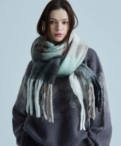 【新品未使用品】ジルサンダー　メンズロングマフラー JIL SANDER ウール100% マフラー グレー系 ジルサンダー JIL