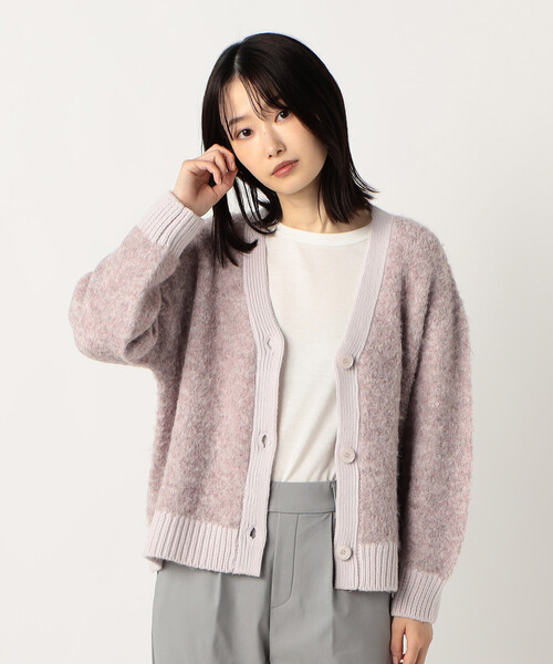 COMME CA ISM(コムサイズム)の「ミックスカラー ブークレカーディガン(カーディガン/ボレロ・レディース・ライトグレー/ピンク/ブルー・FREE)」の1枚目の写真