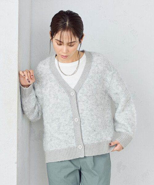 COMME CA ISM(コムサイズム)の「ミックスカラー ブークレカーディガン(カーディガン/ボレロ・レディース・ライトグレー/ピンク/ブルー・FREE)」の7枚目の写真