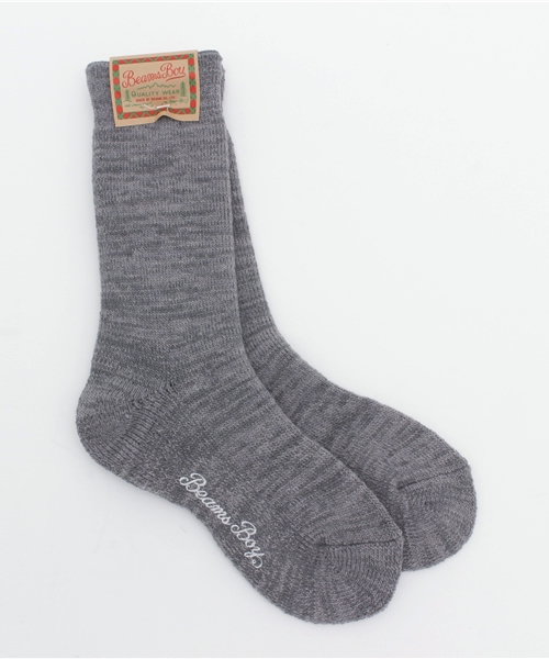BEAMS BOY（ビームスボーイ）の「BEAMS BOY / ローゲージパイル クルーソックス（ソックス/靴下・レディース・ホワイト/グレー/ネイビー・ONE SIZE）」の2枚目の写真