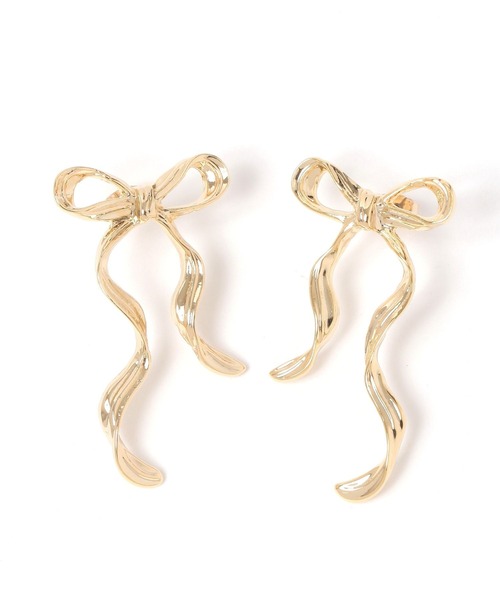 Heather（ヘザー）の「ウネウネリボンピアス　232921（ピアス（両耳用）・レディース・シルバー/ゴールド・ONE SIZE）」の4枚目の写真