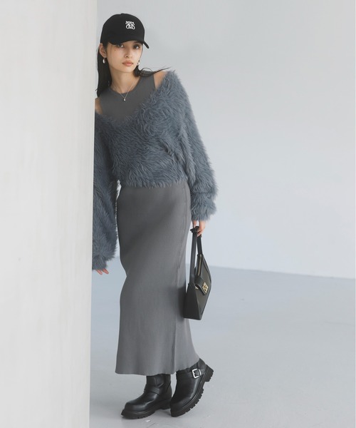 【セール】【SET】カシュクールシャギーレイヤードワンピース（ワンピース）｜VIS（ビス）