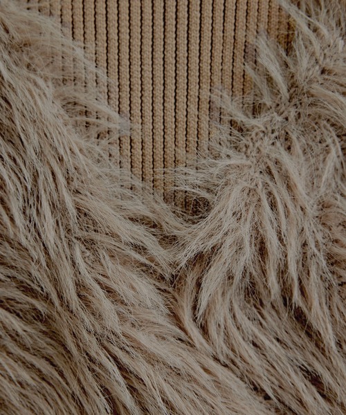 VIS（ビス）の「【SET】カシュクールシャギーレイヤードワンピース（ワンピース・レディース・オフホワイト/ライトグレー/ブラウン・FREE）」の10枚目の写真