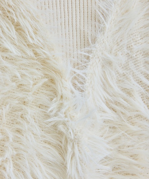 VIS（ビス）の「【SET】カシュクールシャギーレイヤードワンピース（ワンピース・レディース・オフホワイト/ライトグレー/ブラウン・FREE）」の11枚目の写真