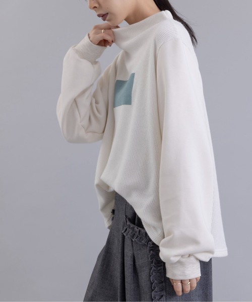 セール】ベロアプリント畦編みプルオーバー（Tシャツ/カットソー