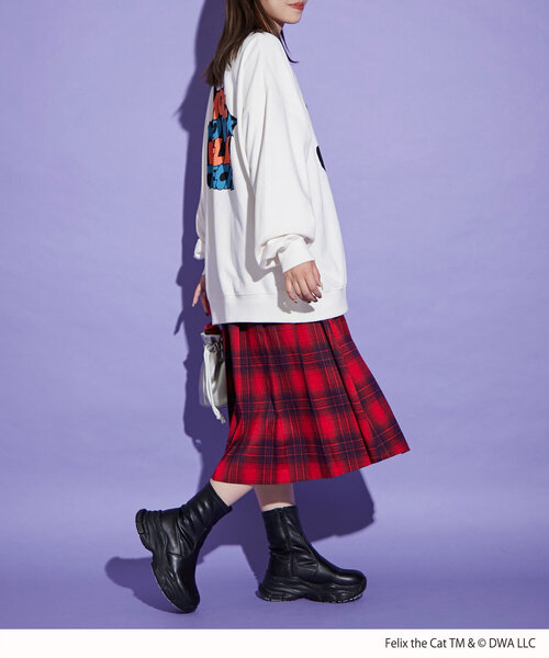 CIAOPANIC（チャオパニック）の「【FELIX THE CAT/フィリックス・ザ・キャット】ロゴスウェット（Tシャツ/カットソー・レディース・ブラック/アイボリー/イエロー・FREE）」の9枚目の写真