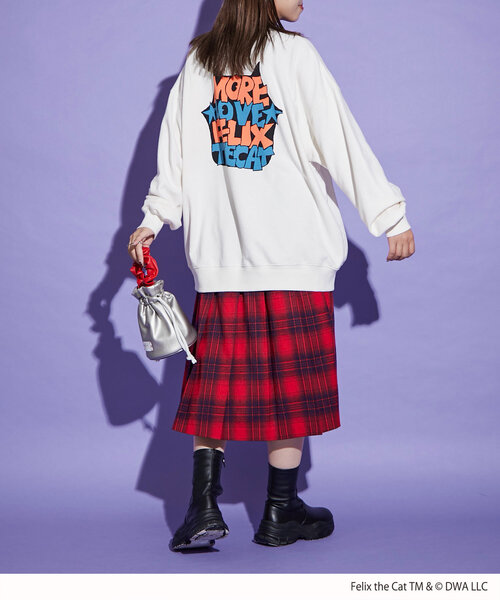 CIAOPANIC（チャオパニック）の「【FELIX THE CAT/フィリックス・ザ・キャット】ロゴスウェット（Tシャツ/カットソー・レディース・ブラック/アイボリー/イエロー・FREE）」の10枚目の写真