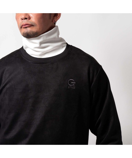 BAYBLO（ベイブロ）の「(SA) スウェード ワンポイント 刺繍 トレーナー（スウェット・メンズ・ブラック/アイボリー/グレー/ブラウン・M/L/LL）」の3枚目の写真