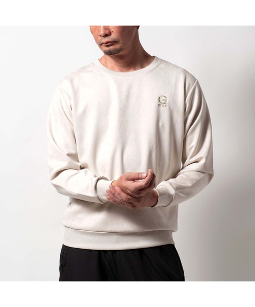 BAYBLO（ベイブロ）の「(SA) スウェード ワンポイント 刺繍 トレーナー（スウェット・メンズ・ブラック/アイボリー/グレー/ブラウン・M/L/LL）」の5枚目の写真