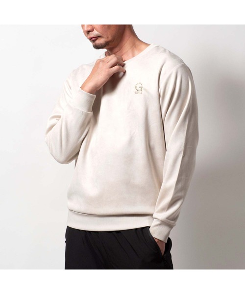 BAYBLO（ベイブロ）の「(SA) スウェード ワンポイント 刺繍 トレーナー（スウェット・メンズ・ブラック/アイボリー/グレー/ブラウン・M/L/LL）」の6枚目の写真