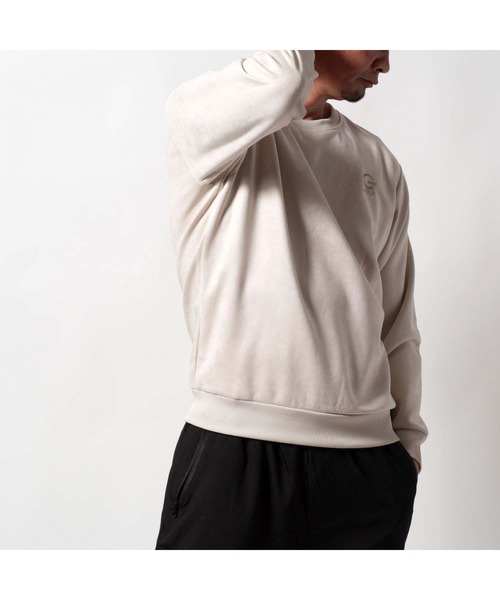 BAYBLO（ベイブロ）の「(SA) スウェード ワンポイント 刺繍 トレーナー（スウェット・メンズ・ブラック/アイボリー/グレー/ブラウン・M/L/LL）」の7枚目の写真