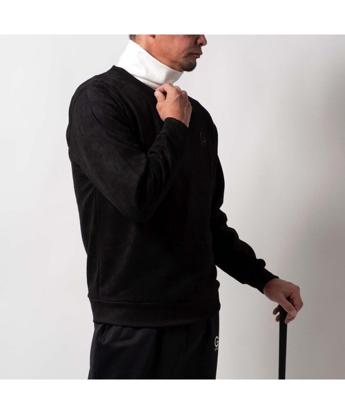 BAYBLO（ベイブロ）の「(SA) スウェード ワンポイント 刺繍 トレーナー（スウェット・メンズ・ブラック/アイボリー/グレー/ブラウン・M/L/LL）」の12枚目の写真