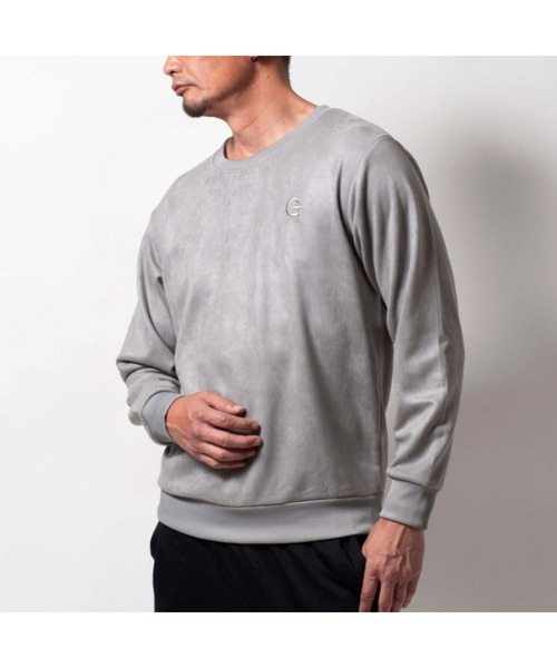 BAYBLO（ベイブロ）の「(SA) スウェード ワンポイント 刺繍 トレーナー（スウェット・メンズ・ブラック/アイボリー/グレー/ブラウン・M/L/LL）」の16枚目の写真