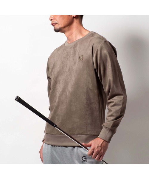 BAYBLO（ベイブロ）の「(SA) スウェード ワンポイント 刺繍 トレーナー（スウェット・メンズ・ブラック/アイボリー/グレー/ブラウン・M/L/LL）」の21枚目の写真