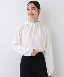 SHOO・LA・RUE | 【S-3L/洗える/セレモニー】さらり軽やか フリルスタンドカラーブラウス(シャツ/ブラウス)