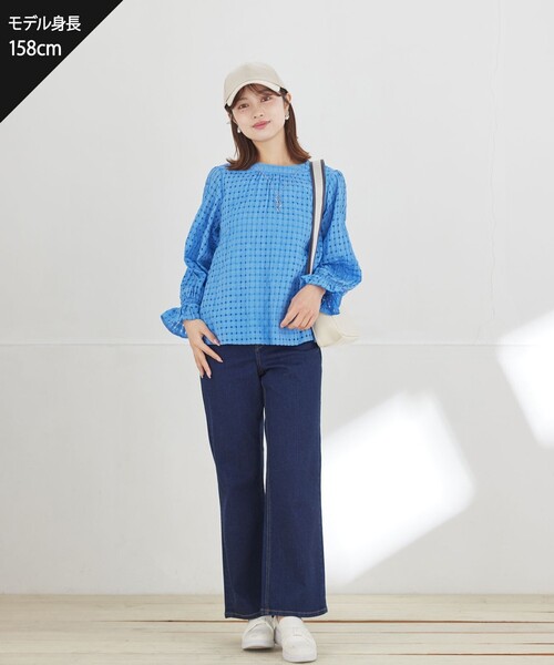 Tiaclasse（ティアクラッセ）の「ストレッチワイドデニム（デニムパンツ・レディース・ブルー/ネイビー・XXL/XL）」の20枚目の写真