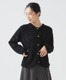 新品！apart by lowrys★ツイードニットカーディガン ジャケット A part by（アパートバイ）の「ツイードニットカーディガン