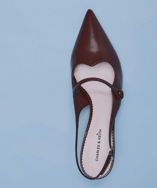 CHARLES & KEITH◆ポインテッドトゥ メリージェーン パンプス ポインテッドトゥ メリージェーンスリングバックパンプス