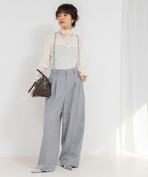 NOLLEY’S(ノーリーズ)の「《オールシーズン対応》ウォッシャブルHandsomeサスペンダー2WAYパンツ(その他パンツ・レディース・ブラック/ライトグレー・38/36/40)」の3枚目の写真