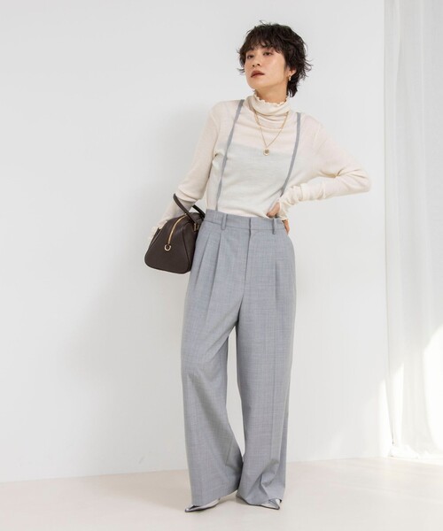 NOLLEY’S(ノーリーズ)の「《オールシーズン対応》ウォッシャブルHandsomeサスペンダー2WAYパンツ(その他パンツ・レディース・ブラック/ライトグレー・38/36/40)」の6枚目の写真