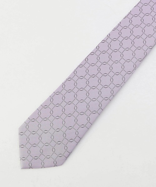 MONSIEUR NICOLE（ムッシュニコル）の「ジオメトリックジャカード ネクタイ（ネクタイ・メンズ・ネイビー/ブラック/ブルー/ラベンダー・FREE）」の4枚目の写真