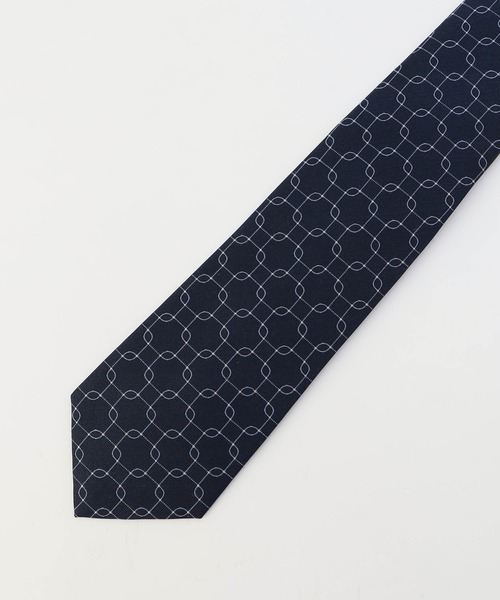 MONSIEUR NICOLE（ムッシュニコル）の「ジオメトリックジャカード ネクタイ（ネクタイ・メンズ・ネイビー/ブラック/ブルー/ラベンダー・FREE）」の2枚目の写真