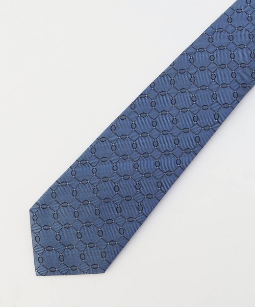 MONSIEUR NICOLE（ムッシュニコル）の「ジオメトリックジャカード ネクタイ（ネクタイ・メンズ・ネイビー/ブラック/ブルー/ラベンダー・FREE）」の3枚目の写真