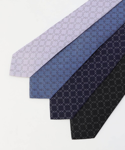 MONSIEUR NICOLE（ムッシュニコル）の「ジオメトリックジャカード ネクタイ（ネクタイ・メンズ・ネイビー/ブラック/ブルー/ラベンダー・FREE）」の7枚目の写真