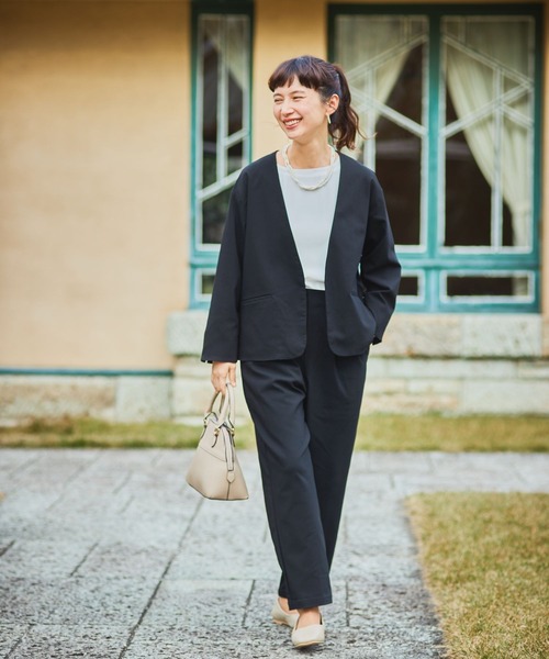 studio CLIP（スタディオクリップ）の「シンプルTブラウス《オケージョン2025》（シャツ/ブラウス・レディース・ネイビー/オフホワイト/ブラウン系その他・FREE）」の5枚目の写真