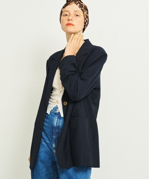 Rouge vif（ルージュヴィフ）の「ビッグシルエットシングルジャケット（テーラードジャケット・レディース・ネイビー/ブラック・38/36）」の7枚目の写真