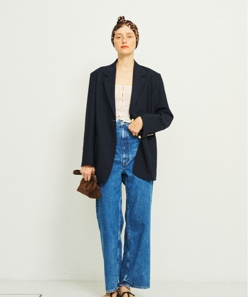 Rouge vif（ルージュヴィフ）の「ビッグシルエットシングルジャケット（テーラードジャケット・レディース・ネイビー/ブラック・38/36）」の8枚目の写真